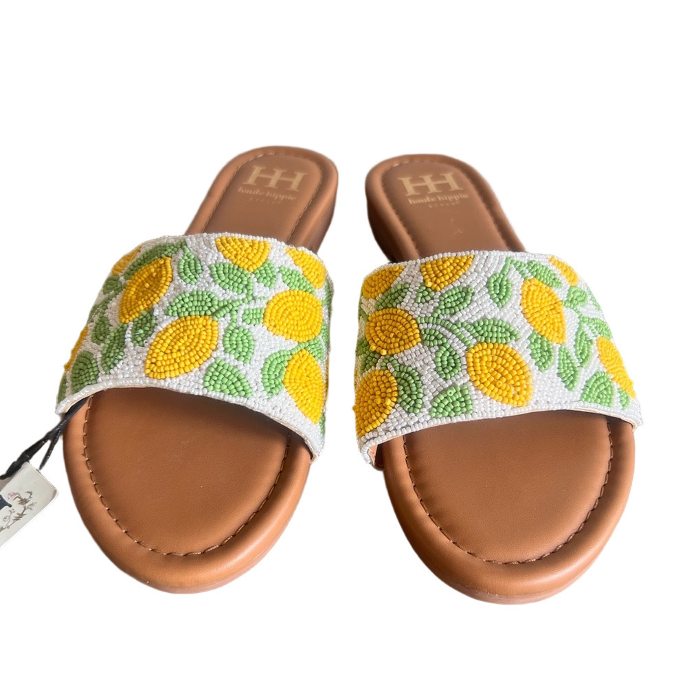 Haute Hippie Lemon Beaded Women's Sandal Size 7.5 #B1956 - Picture 4 of 9